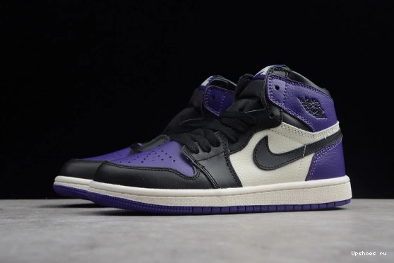 1 Kid 'Court Retro High Air Jordan 555088-501 555088-501 Purple' Kids  OG 0604